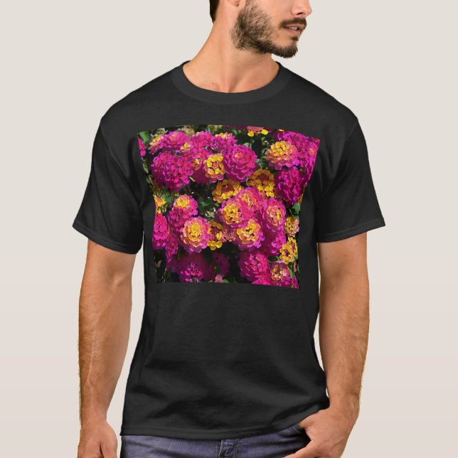 Camiseta Fundo das flores de lantana (Frente)