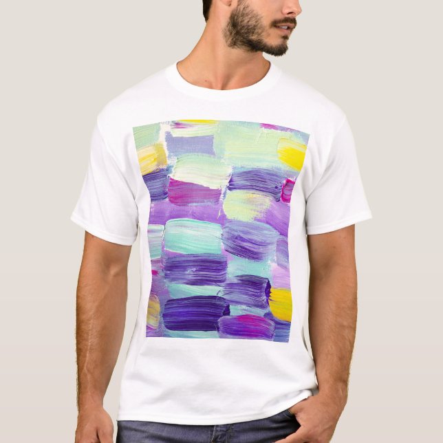 Camiseta Fundo de Abstrato de Arte Pintada à Mão (Frente)