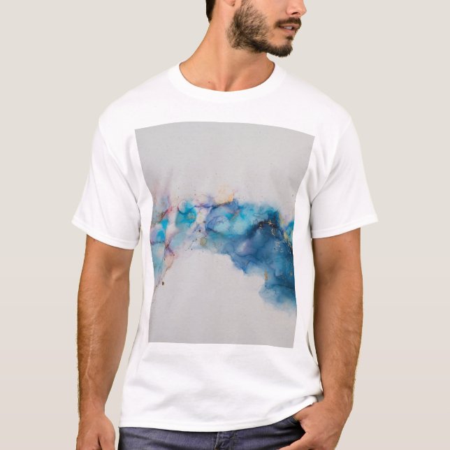 Camiseta Fundo de Arte de Tinta Álcool abstrato (Frente)