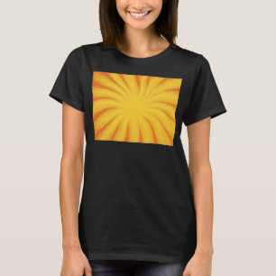 Camiseta Fundo de Explosão Solar Amarela – Textura Vintage