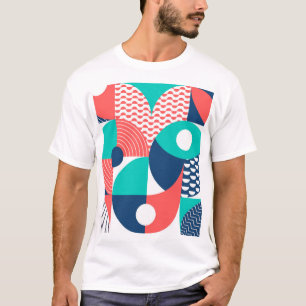 Camiseta Fundo de Mural Geométrico Moderno Vintage