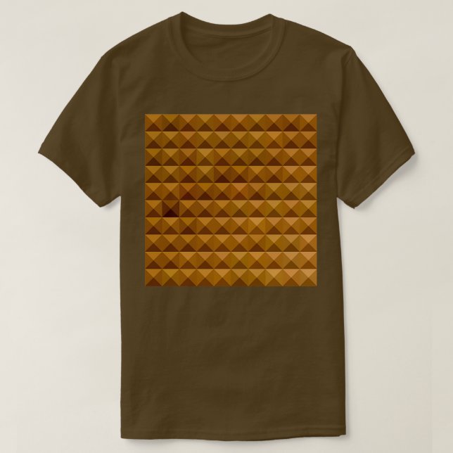 Camiseta Fundo de polígono Abstrato de Bronze Castanho Baix (Frente do Design)