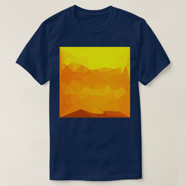 Camiseta Fundo de polígono baixo Abstrato amarelo ciber (Frente do Design)