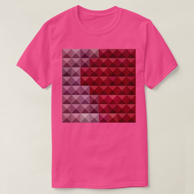 Camiseta Fundo de polígono vermelho falu Abstrato baixo (Frente do Design)