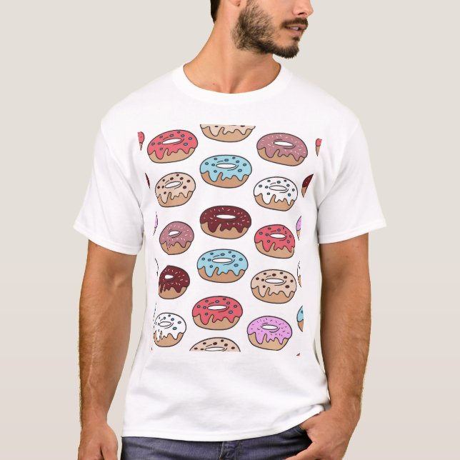 Camiseta Fundo de Rosquinhas com várias cores do portodle. (Frente)