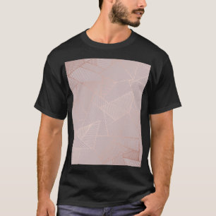 Camiseta fundo decorativo rosa de ouro, elegante.