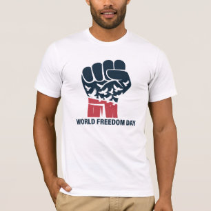 Camiseta Fundo do Dia da Liberdade Mundial com Símbolo de L