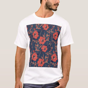 Camiseta Fundo Escuro de Peões do Rosa vermelha