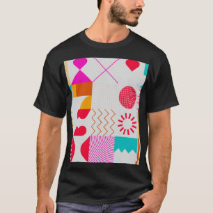 Camiseta Fundo Geométrico de Trendy dos anos 80 a 90