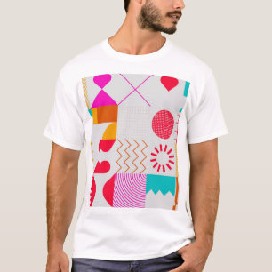 Camiseta Fundo Geométrico de Trendy dos anos 80 a 90