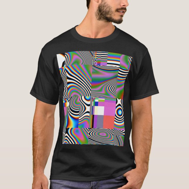 Camiseta Fundo Geométrico Vibrant Digital Abstrato (Frente)