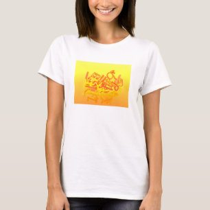Camiseta Fundo laranja com letras
