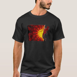 Camiseta fundo legal do impressão da silhueta do músico d