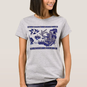 Camiseta Fundo transparente Design da China azul selvagem