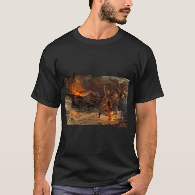 Camiseta Funeral de um Viking (por Frank Dicksee) (Frente)