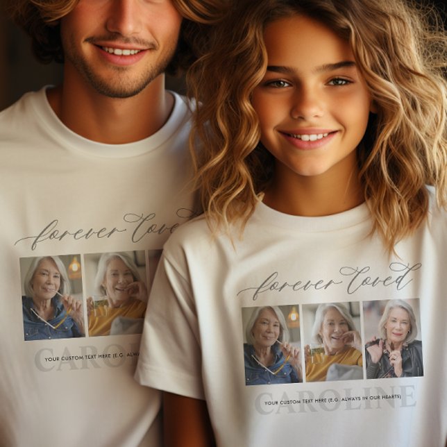 Camiseta Funeral/Memorial Amado Moderno com 3 Fotografias p (Criador carregado)