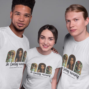 Camiseta Funerária com Colagem de Fotos em Arco Me