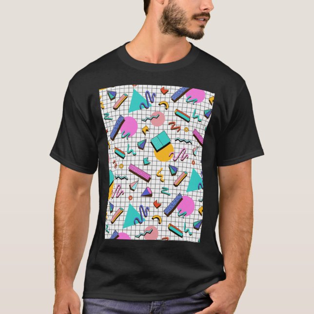 Camiseta Funky 80s eighties Memphis Pattern Design Classic  (Frente)