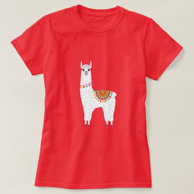Camiseta Funky Alpaca lama drama animal fofo (Frente do Design)