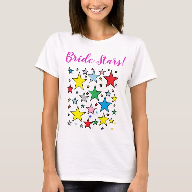 Camiseta Funky Best Bridesmaids Ever Stars (Frente)
