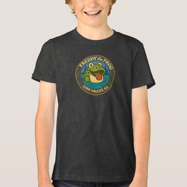 Camiseta Funky Freddy Frog de Linn Valley, KS Kids (Frente)