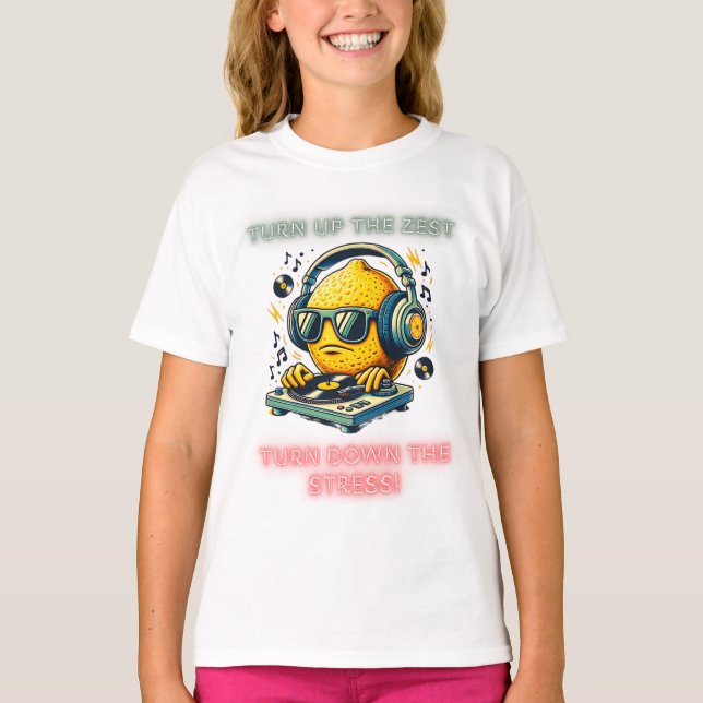 Camiseta Funky Lemon DJ Groove Vibes em Estilo (Frente)