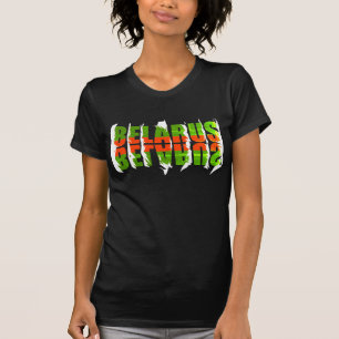 Camiseta Funky Letters Belarus Беларусь Bandeira T