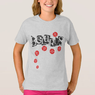 Camiseta Funky Letters Folky Belarus Б е а р л у ь с Topo d