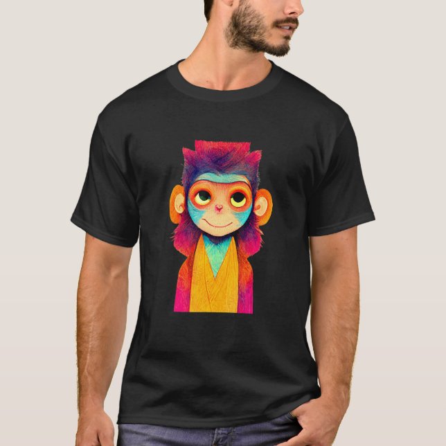 Camiseta Funky Munky Happy Stylish Monkey (Frente)