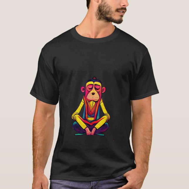 Camiseta Funky Munky Tibetan Lama Monkey Design (Frente)