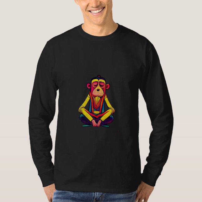 Camiseta Funky Munky Tibetan Lama Monkey Design Premium (Frente)