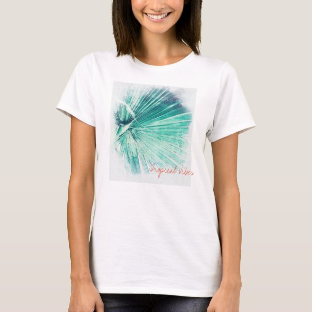 Camiseta Funky Tropical Vibes Pal Tree Leaf T-Shirt (Frente)