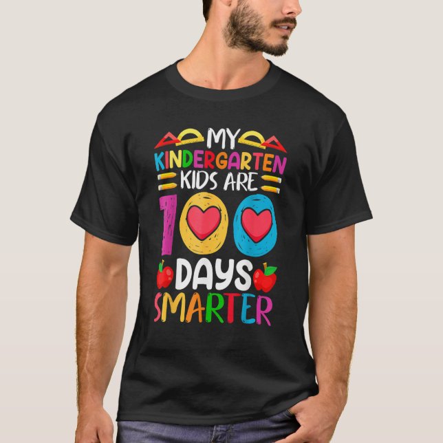 Camiseta Funny 100 Days Of School And Still Poppin Kinderga (Frente)