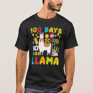 Camiseta Funny 100 Days Of School No Prob-llama Llama Schoo