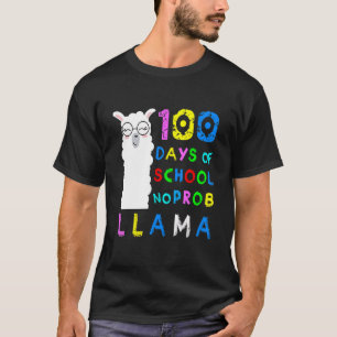 Camiseta Funny 100 Days of School No Probllama Llama 100th 