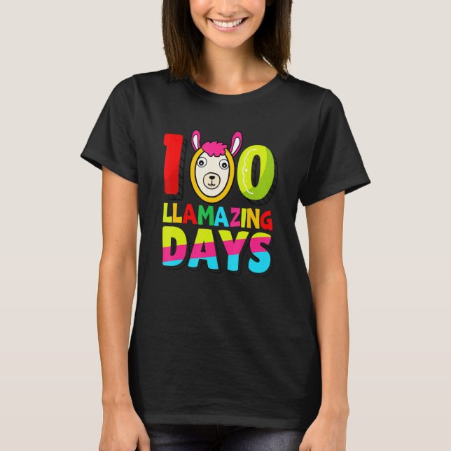 Camiseta Funny 100 Llamazing Days Llama Teacher 100th Day O (Frente)