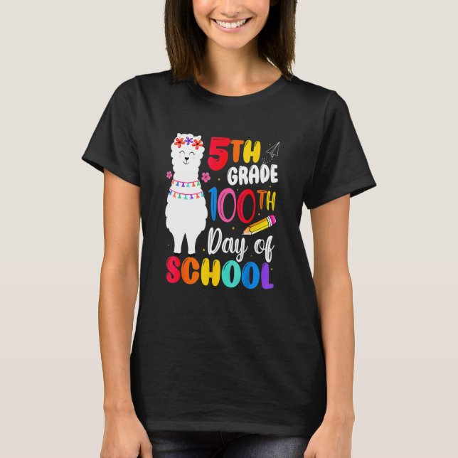 Camiseta Funny 100th Day Of School No Prob Llama Happy 100t (Frente)