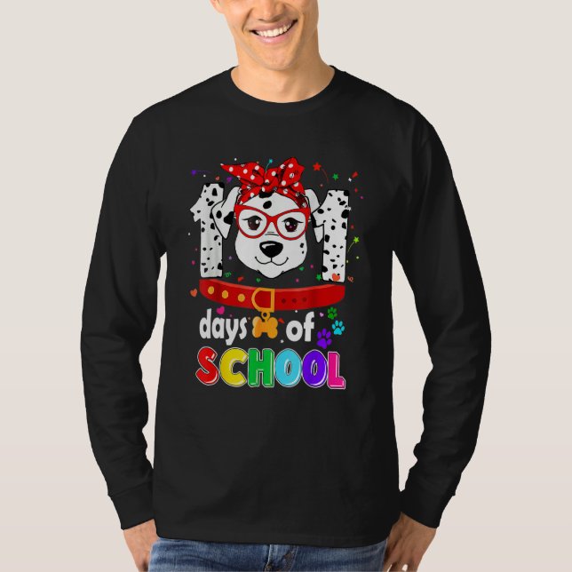 Camiseta Funny 101 Days School Dog Lover Students Teachers  (Frente)