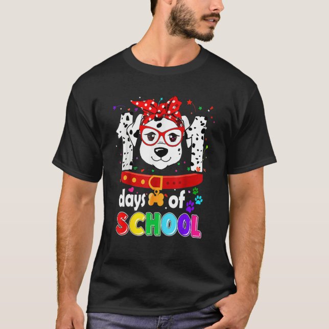Camiseta Funny 101 Days School Dog Lover Students Teachers  (Frente)