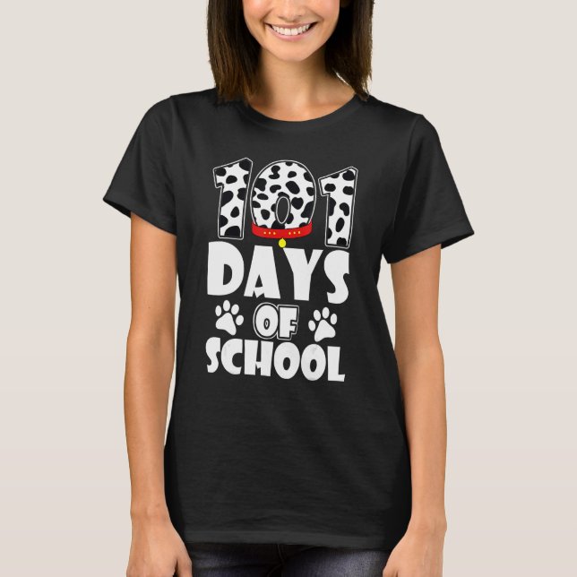 Camiseta Funny 101 Days School Dog Lover Students Teachers  (Frente)
