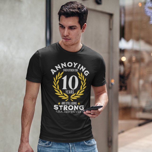 Camiseta Funny 10th Anniversary for couples (Criador carregado)