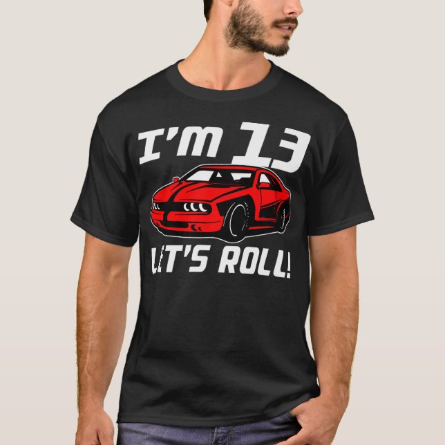 Camiseta Funny 13th Birthday Gift Race Car Driver Boys 13 Y (Frente)