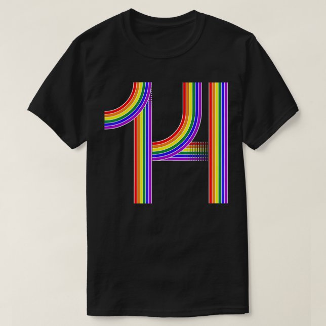 Camiseta Funny 14th Birthday Gift Cute 14 Year Old Rainbow  (Frente do Design)