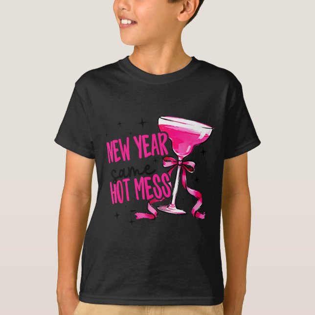 Camiseta Funny 2026 New Year Same Hot Mess Party Women Girl (Frente)