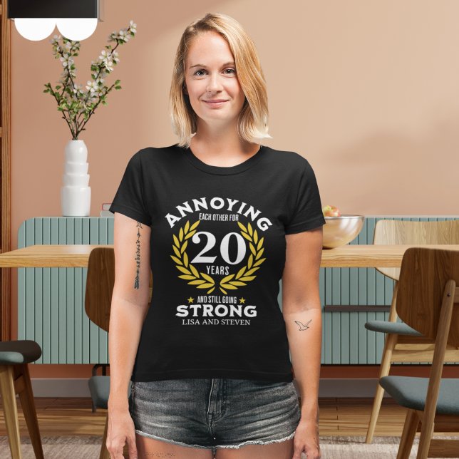 Camiseta Funny 20th Anniversary for couples (Criador carregado)