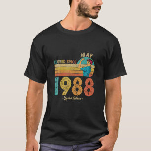 Camiseta Funny 34Th Birthday May 1988 Legend Since 1988 34