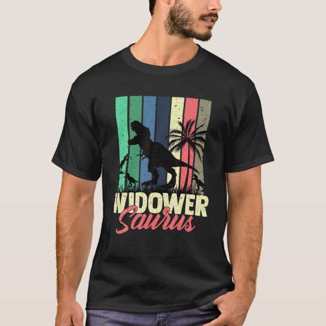 Camiseta Funny 3 Rex Widower Saurus Family Dinosaur Widower (Frente)