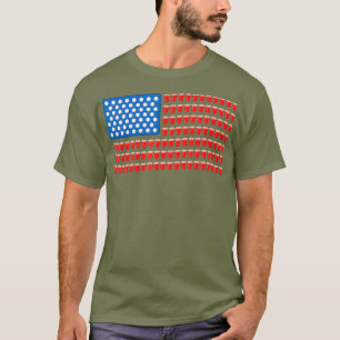 Camiseta Funny 4 de julho Beer Pong American Flag
