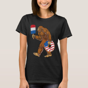 Camiseta Funny 4 De Julho Sasquatch, Bandeira Americana