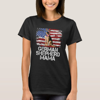 Camiseta Funny 4th July German Shepherd Mama American Flag